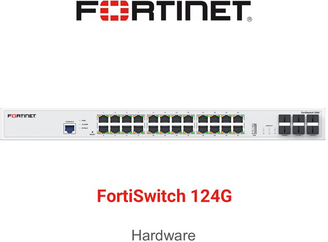 FORTINET FORTISWITCH-124G L2 FORTIGATE SWITCH CON 24 P. MULTIGIGABIT 2.5G/1G/100M E 6 PORTE SFP+/SFP 10G/1G - SWITCH E HUB | TecnoCARE.net Sabaudia, Latina, Terracina, San Felice Circeo e Pontinia