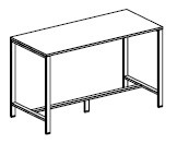 DVO DVO TAVOLO ALTO LITE 140X80X107 STRUTTURA NERA PIANI BIANCO OPACO - EDUCATIONAL TAVOLI | TecnoCARE.net Sabaudia, Latina, Terracina, San Felice Circeo e Pontinia
