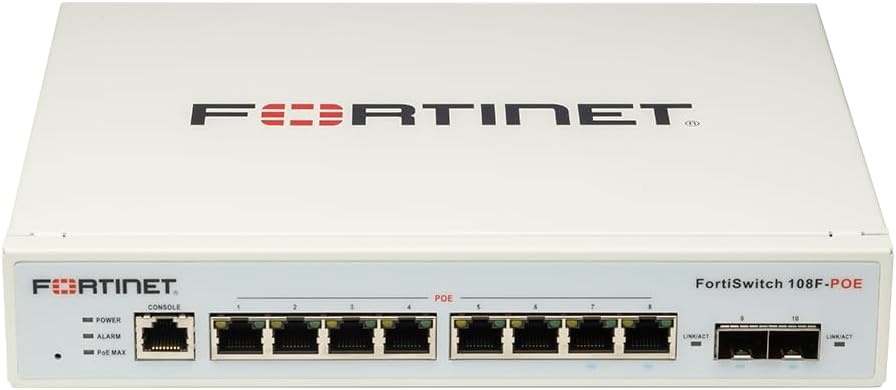 FORTINET FORTISWITCH-108F-POE SWITCH L2+ MANAGEMENT CON 8 P. GE + 2 P. SFP POE POWER BUDGET 65W - SWITCH E HUB | TecnoCARE.net Sabaudia, Latina, Terracina, San Felice Circeo e Pontinia