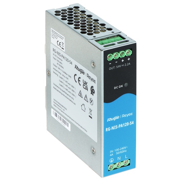 RUIJIEE REYEE ALIMENTATORE AC/DC 120W 56V DIN-RAIL PER SWITCH INDUSTRIALI - SWITCH E HUB | TecnoCARE.net Sabaudia, Latina, Terracina, San Felice Circeo e Pontinia