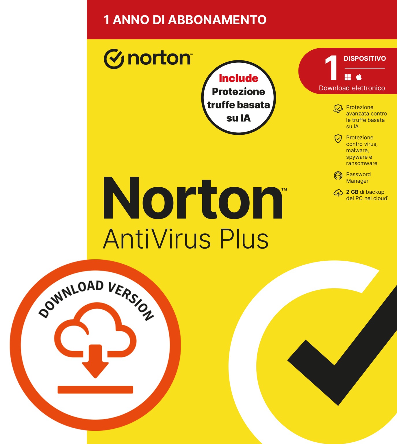 SYMANTEC NORTON ANTIVIRUS PLUS 2026 -ANTITRUFFA- 1 DISPOSITIVO 12 MESI 2GB - IT ESD - ANTIVIRUS | TecnoCARE.net Sabaudia, Latina, Terracina, San Felice Circeo e Pontinia
