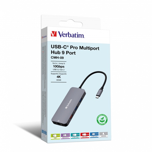 VERBATIM VERBATIM USB C PRO MULTIPORTE HUB 9 IN 1 HDMI 4K - DOCKING STATION | TecnoCARE.net Sabaudia, Latina, Terracina, San Felice Circeo e Pontinia