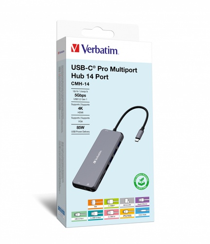 VERBATIM VERBATIM USB-C PRO MULTIPORTE HUB 14 PORTE - DOCKING STATION | TecnoCARE.net Sabaudia, Latina, Terracina, San Felice Circeo e Pontinia