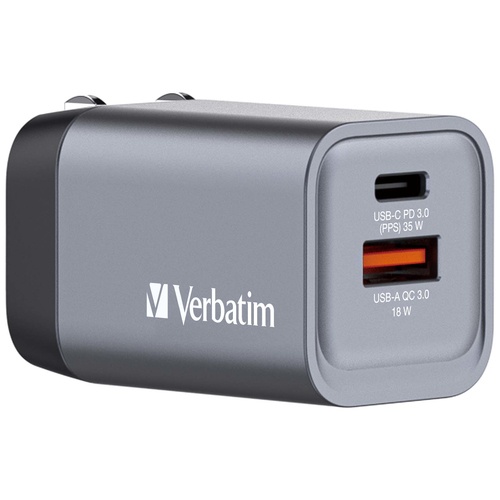 VERBATIM VERBATIM CARICATORE DA PARETE GNC-35 GAN CHARGER 2 PORT 35W USB A/C (EU/UK/US) - CARICABATTERIE | TecnoCARE.net Sabaudia, Latina, Terracina, San Felice Circeo e Pontinia