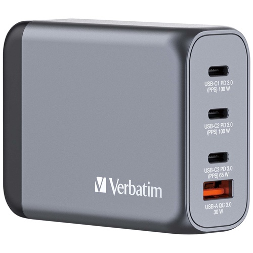 VERBATIM VERBATIM CARICATORE DA PARETE GNC-100 GAN CHARGER 4 PORT 100W USB A/C (EU/UK/US) - CARICABATTERIE | TecnoCARE.net Sabaudia, Latina, Terracina, San Felice Circeo e Pontinia