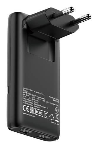 VERBATIM VERBATIM ALIMENTATORE DA MURO 2 PORTE USB C 65W - CARICABATTERIE | TecnoCARE.net Sabaudia, Latina, Terracina, San Felice Circeo e Pontinia