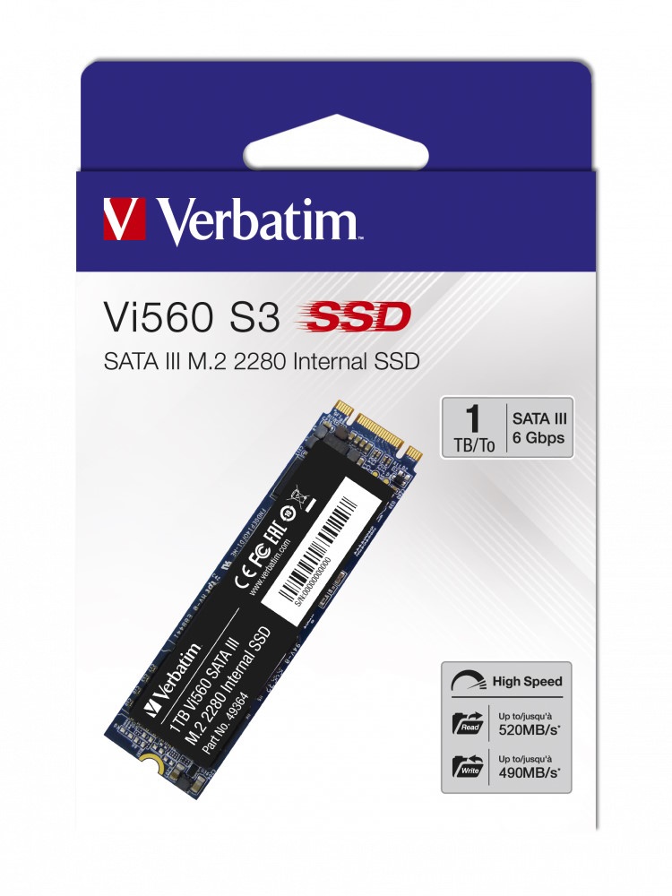VERBATIM VERBATIM SSD INTERNO VI560 S3 1TB M.2 SATA R/W 520/500 - SSD INTERNI | TecnoCARE.net Sabaudia, Latina, Terracina, San Felice Circeo e Pontinia