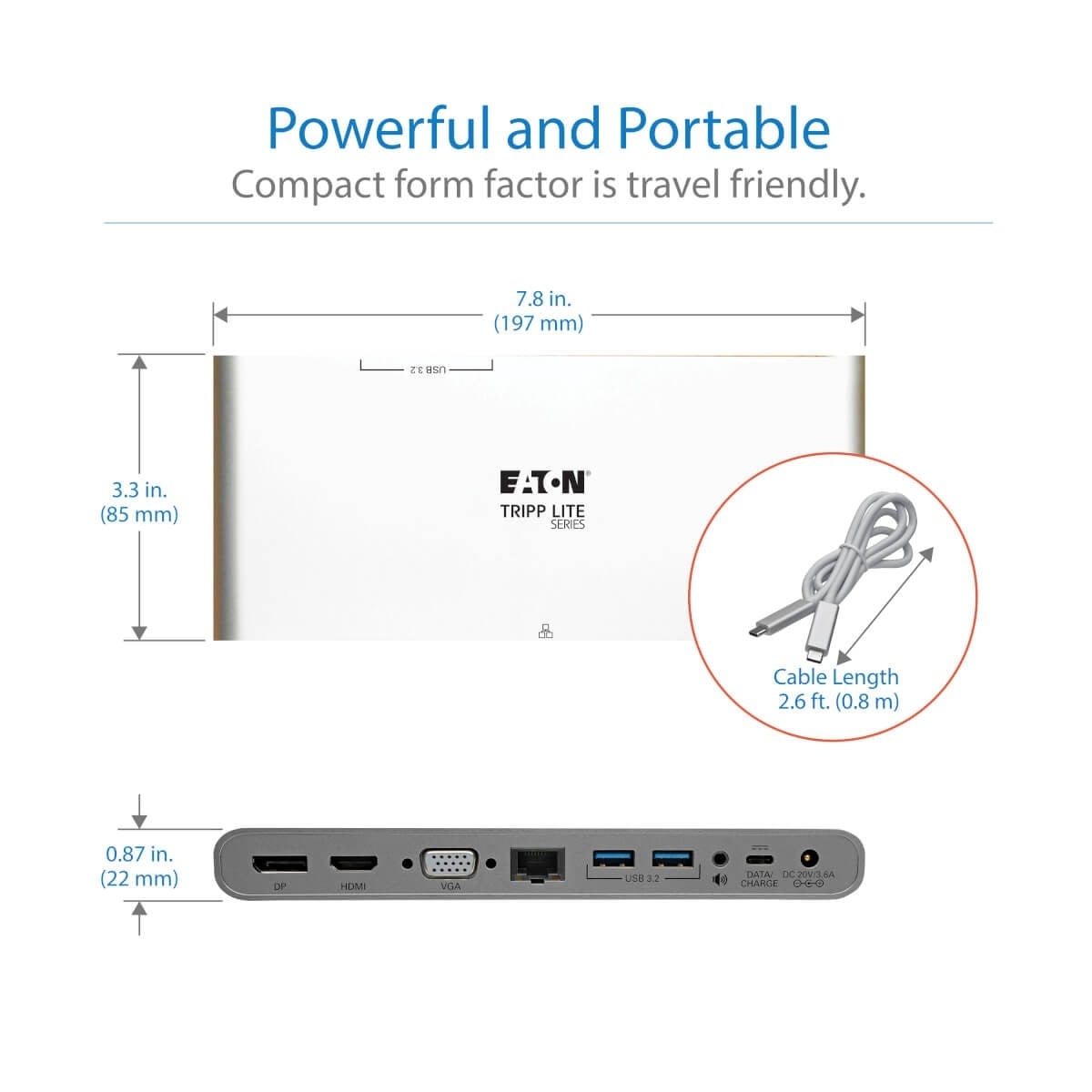 EATON Dock USB-C, Triplo Display - 4K HDMI/DisplayPort, VGA, USB 3.2 Gen 1, Hub USB-A/USB-C, GbE, Ricarica PD 100W, Cavi di alimentazione internazionali - PC | TecnoCARE.net Sabaudia, Latina, Terracina, San Felice Circeo e Pontinia