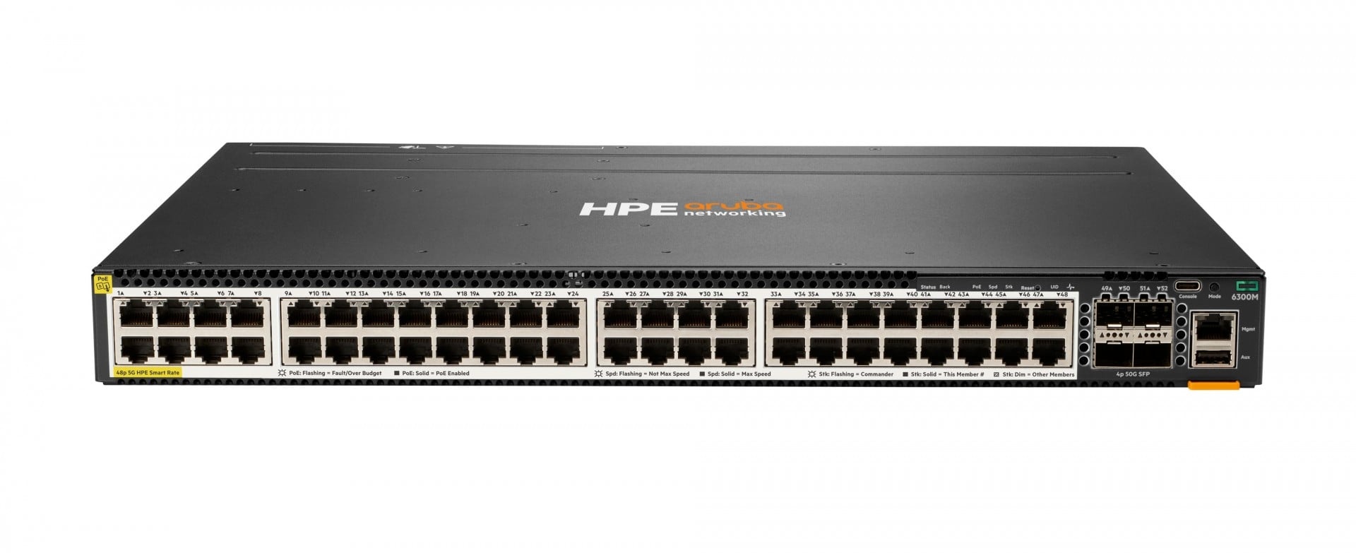 HPE HPE Aruba Networking CX 6300M 48-port Smart Rate 1/2.5/5GbE Class 6 PoE and 4-port SFP56 Switch - RETI | TecnoCARE.net Sabaudia, Latina, Terracina, San Felice Circeo e Pontinia