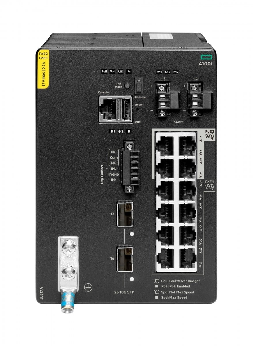 HPE HPE Aruba Networking CX 4100i 12p 1GbE 8p Class4 PoE and 4p Class6 PoE 2p SFP+ DIN Mount Switch - RETI | TecnoCARE.net Sabaudia, Latina, Terracina, San Felice Circeo e Pontinia
