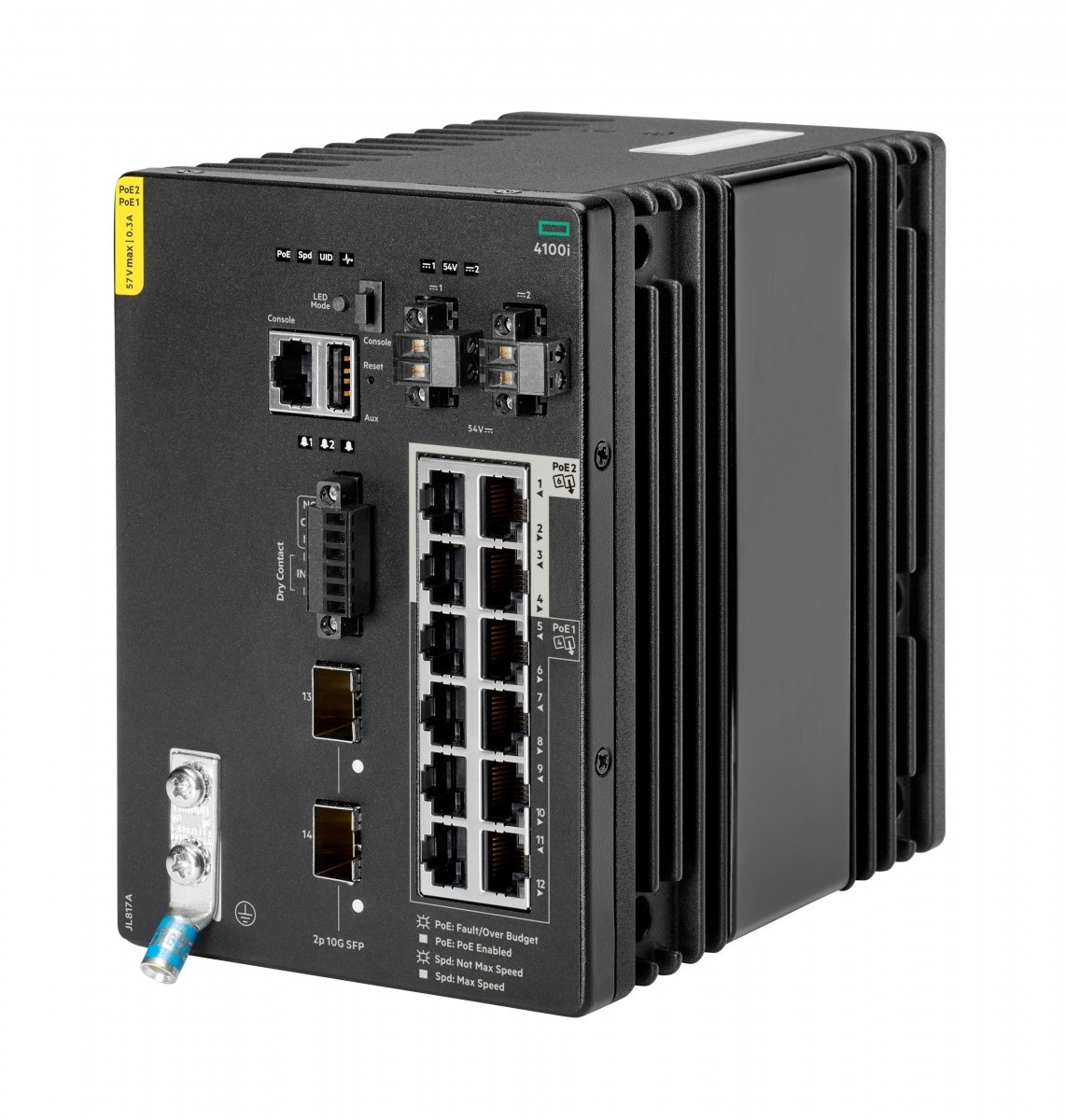 HPE HPE Aruba Networking CX 4100i 12p 1GbE 8p Class4 PoE and 4p Class6 PoE 2p SFP+ DIN Mount Switch - RETI | TecnoCARE.net Sabaudia, Latina, Terracina, San Felice Circeo e Pontinia