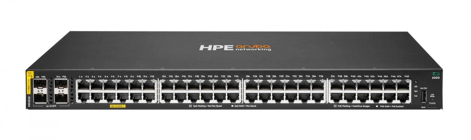 HPE HPE R8N85B Aruba Networking CX 6000 48p CL4 PoE 4p SFP 1G 370W Switch - RETI | TecnoCARE.net Sabaudia, Latina, Terracina, San Felice Circeo e Pontinia
