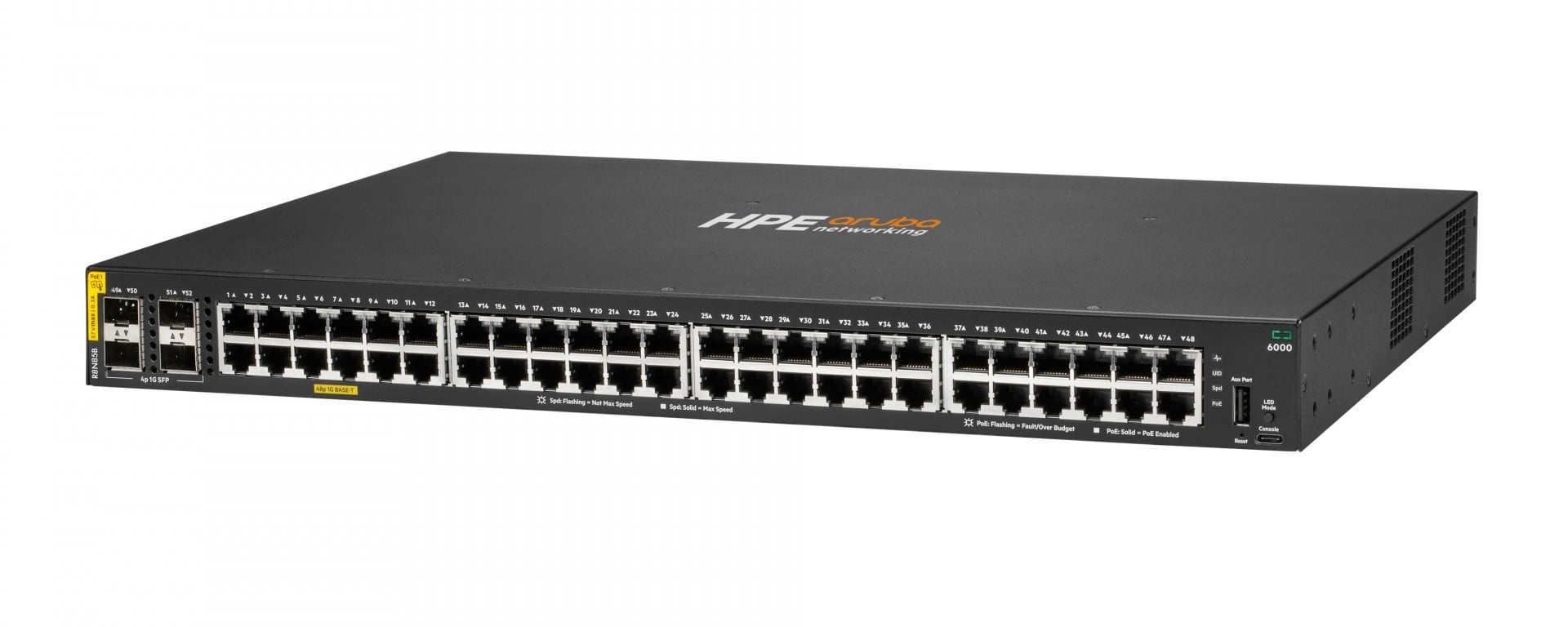 HPE HPE R8N85B Aruba Networking CX 6000 48p CL4 PoE 4p SFP 1G 370W Switch - RETI | TecnoCARE.net Sabaudia, Latina, Terracina, San Felice Circeo e Pontinia