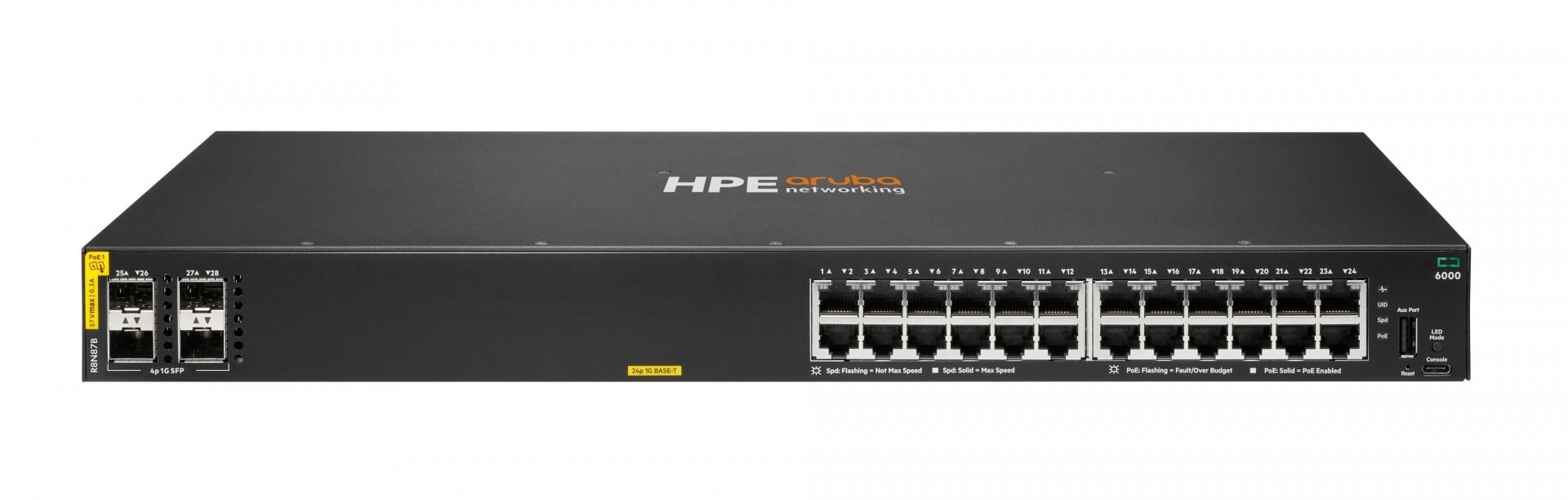 HPE HPE Aruba Networking CX 6000 24p 10M/100M/1G Class4 PoE 4p SFP 1G 370W Switch - RETI | TecnoCARE.net Sabaudia, Latina, Terracina, San Felice Circeo e Pontinia