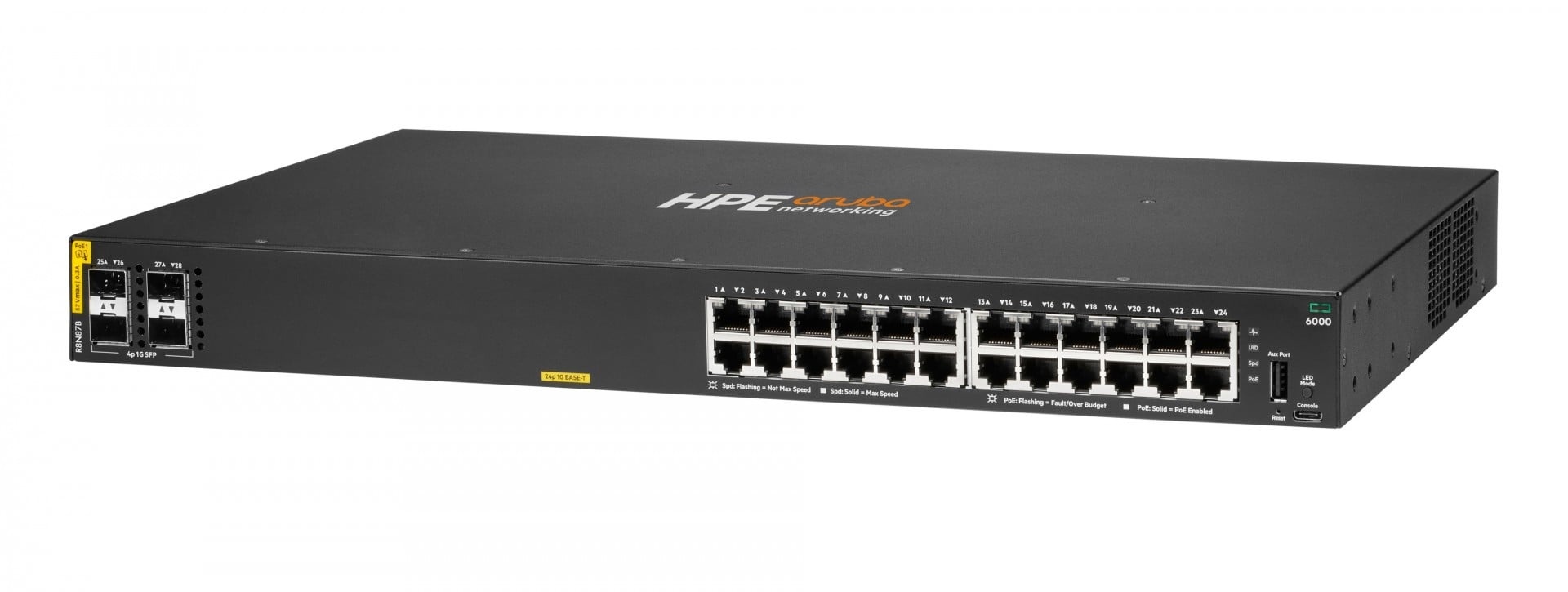 HPE HPE Aruba Networking CX 6000 24p 10M/100M/1G Class4 PoE 4p SFP 1G 370W Switch - RETI | TecnoCARE.net Sabaudia, Latina, Terracina, San Felice Circeo e Pontinia
