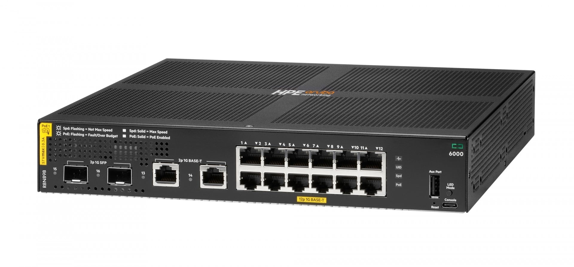HPE HPE Aruba Networking CX 6000 12p 10M/100M/1G Class4 PoE 2p SFP 1G 139W Switch - RETI | TecnoCARE.net Sabaudia, Latina, Terracina, San Felice Circeo e Pontinia