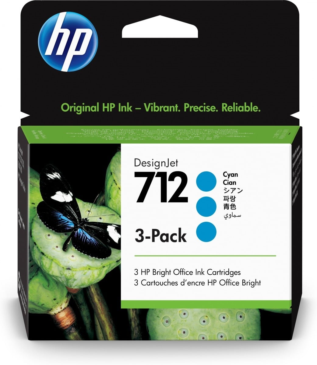 HP HP Confezione da 3 cartucce di inchiostro ciano originale DesignJet 712 da 29 ml - STAMPANTI E SCANNER | TecnoCARE.net Sabaudia, Latina, Terracina, San Felice Circeo e Pontinia