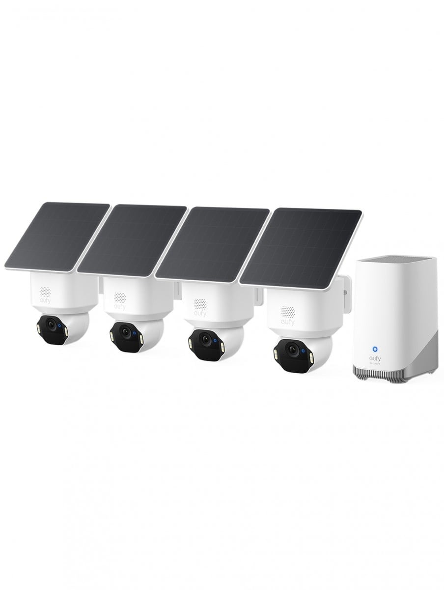EUFY Eufy E8173322 SoloCam E42 Kit 4 telecamere 4K con HomeBase S380, pannello solare, IP65 - SISTEMI DI SORVEGLIANZA | TecnoCARE.net Sabaudia, Latina, Terracina, San Felice Circeo e Pontinia