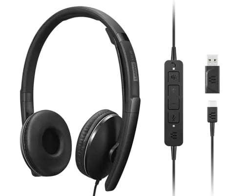 LENOVO LENOVO CUFFIE CABLATE ANC GEN 2 (TEAMS), CON CONVERTITORE USB-C a USB-A E CUSTODIA - CUFFIE E MICROFONI | TecnoCARE.net Sabaudia, Latina, Terracina, San Felice Circeo e Pontinia