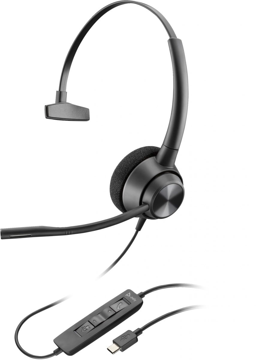 HP POLY HP Poly EncorePro 310 USB-C Monoaural Headset TAA Auricolare Cablato A Padiglione Ufficio USB tipo-C Nero - AUDIO E CUFFIE PORTATILI | TecnoCARE.net Sabaudia, Latina, Terracina, San Felice Circeo e Pontinia