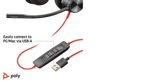 HP POLY HP Poly Blackwire 3320 USB-A Headset Auricolare Cablato A Padiglione Ufficio USB tipo A Nero - AUDIO E CUFFIE PORTATILI | TecnoCARE.net Sabaudia, Latina, Terracina, San Felice Circeo e Pontinia