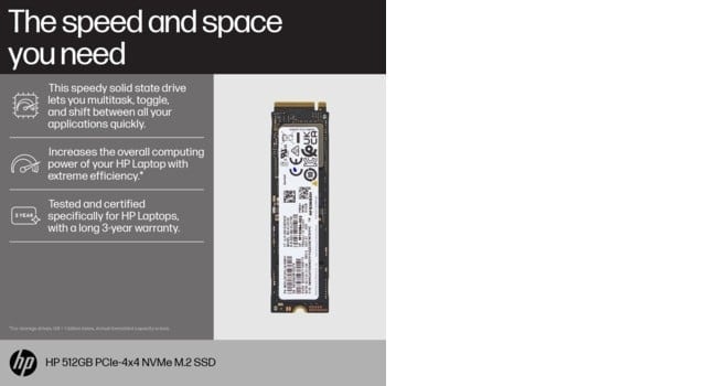 HP HP 512GB PCIe-4x4 NVMe M.2 G10 Unità a Stato Solido - SUPPORTI PER LA MEMORIZZAZIONE | TecnoCARE.net Sabaudia, Latina, Terracina, San Felice Circeo e Pontinia