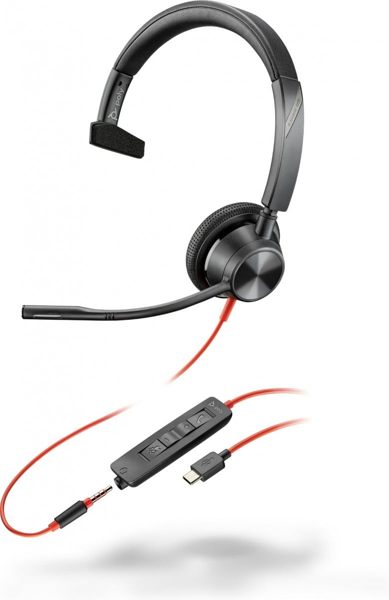 HP POLY HP Poly Blackwire 3315 Monaural USB-C Headset +3.5mm Plug +USB-C/A Adapter Auricolare Cablato A Padiglione Ufficio USB tipo-C Nero - AUDIO E CUFFIE PORTATILI | TecnoCARE.net Sabaudia, Latina, Terracina, San Felice Circeo e Pontinia