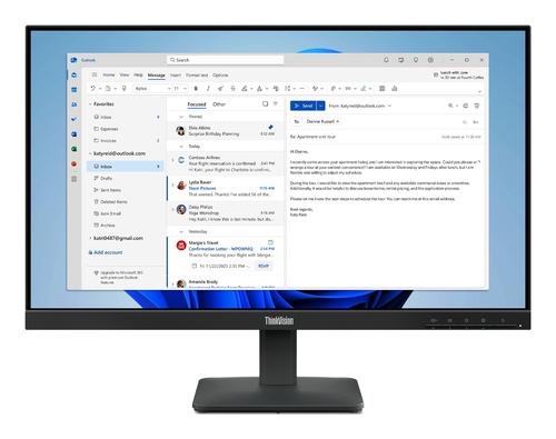 LENOVO Lenovo ThinkVision S24-4e Monitor PC 60,5 cm (23.8") 1920 x 1080 Pixel Full HD LED Nero - MONITOR E ACCESSORI | TecnoCARE.net Sabaudia, Latina, Terracina, San Felice Circeo e Pontinia