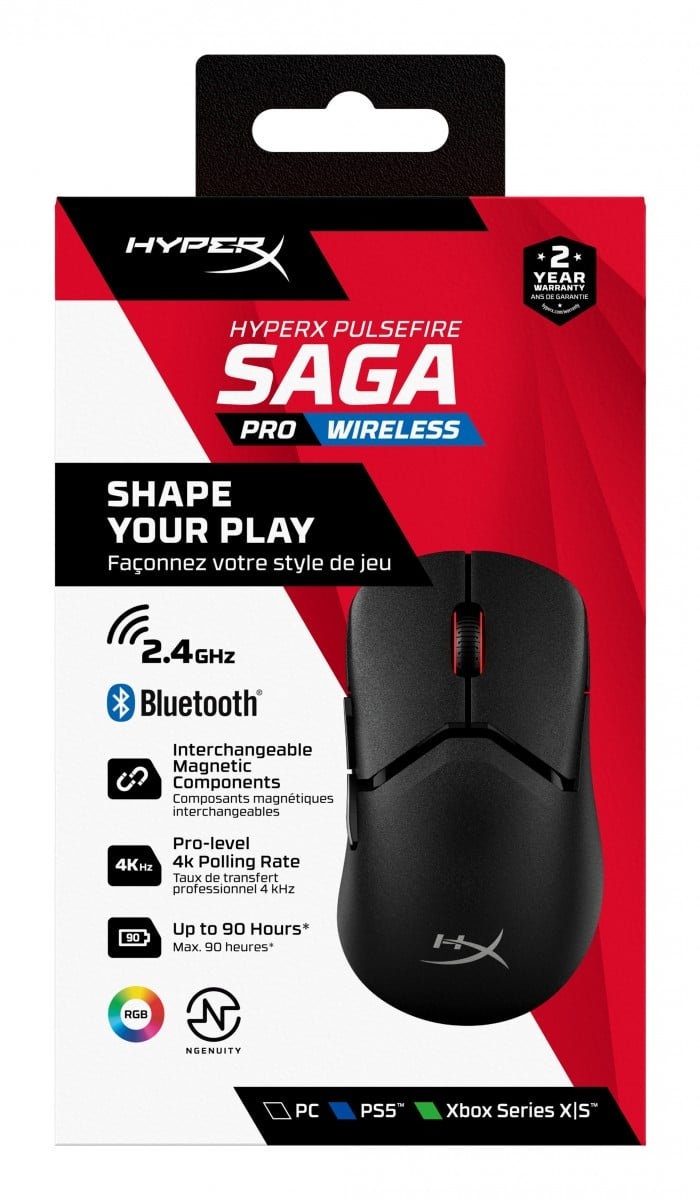 HYPERX HyperX Pulsefire Saga Pro Mouse da Gioco Wireless (Nera) - TASTIERE E CONTROLLER | TecnoCARE.net Sabaudia, Latina, Terracina, San Felice Circeo e Pontinia