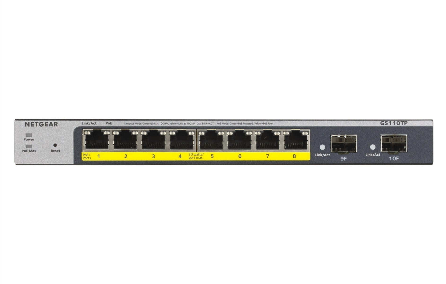 NETGEAR NETGEAR GS110TP Gestito L2/L3/L4 Gigabit Ethernet (10/100/1000) Supporto Power over Ethernet (PoE) Grigio - RETI | TecnoCARE.net Sabaudia, Latina, Terracina, San Felice Circeo e Pontinia
