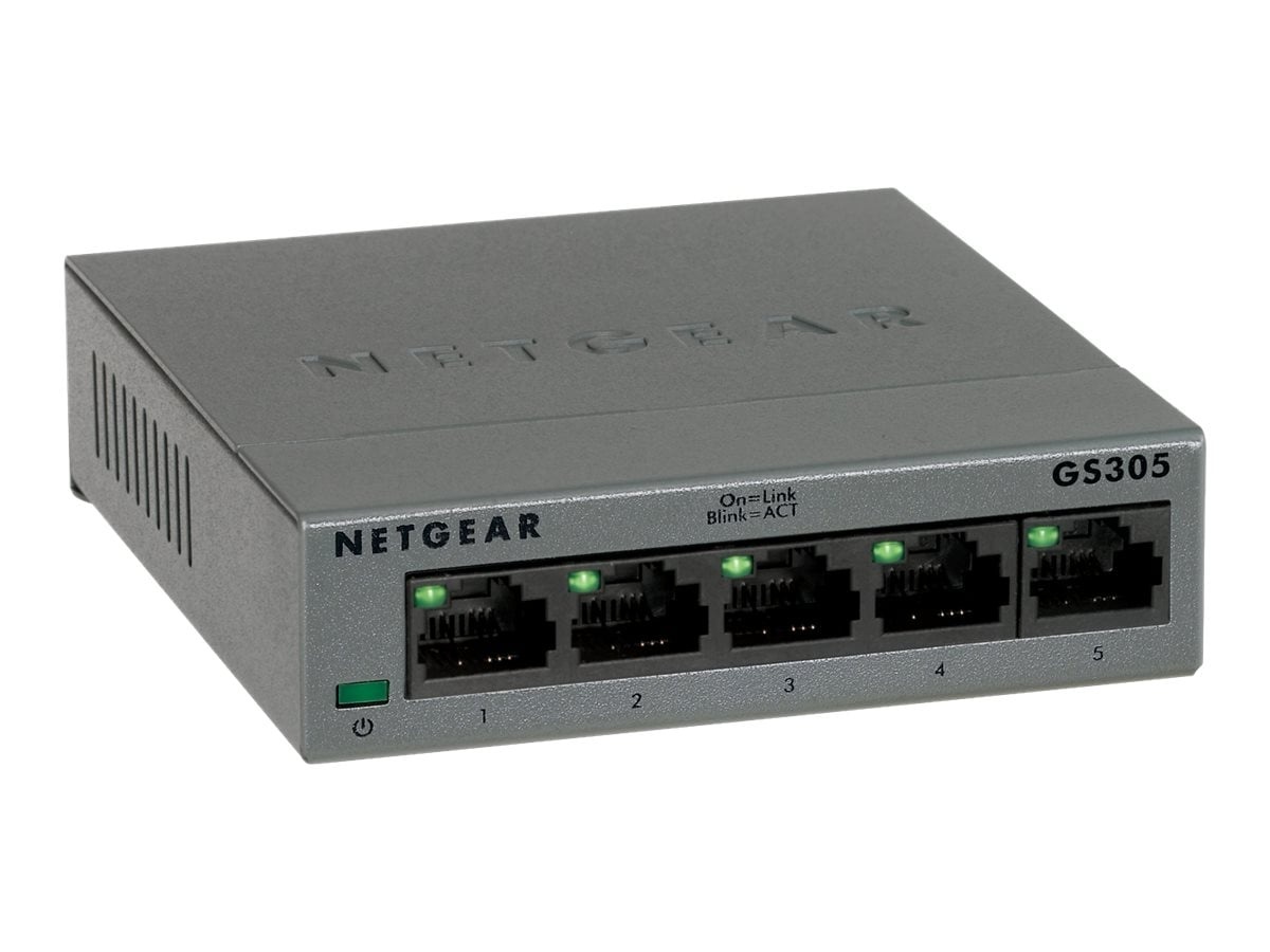 NETGEAR NETGEAR GS305 Non gestito L2 Gigabit Ethernet (10/100/1000) Nero - RETI | TecnoCARE.net Sabaudia, Latina, Terracina, San Felice Circeo e Pontinia
