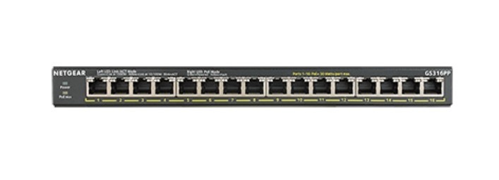 NETGEAR NETGEAR GS316PP Non gestito Gigabit Ethernet (10/100/1000) Supporto Power over Ethernet (PoE) Nero - RETI | TecnoCARE.net Sabaudia, Latina, Terracina, San Felice Circeo e Pontinia