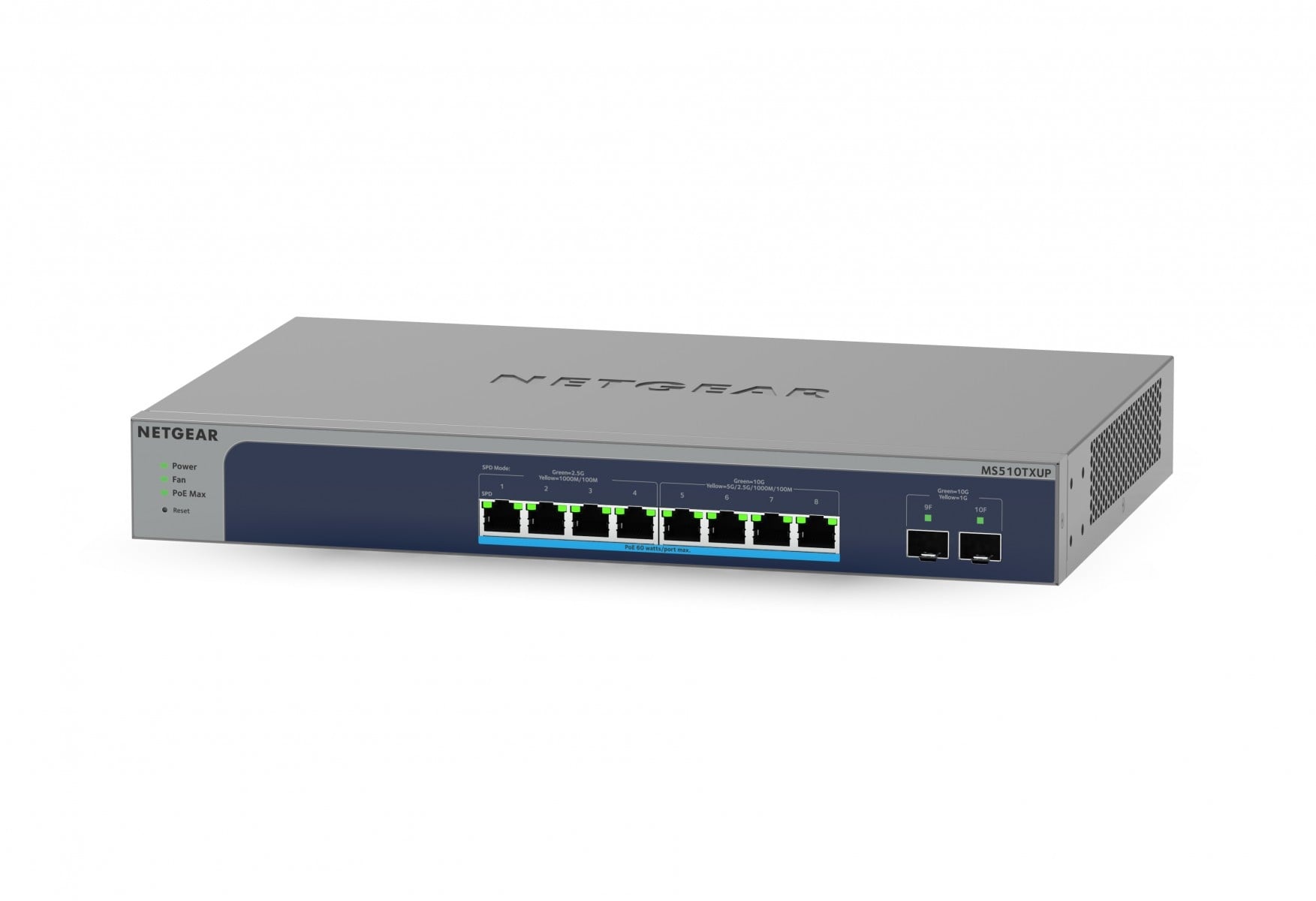 NETGEAR NETGEAR 8-Port Multi-Gigabit/10G Ethernet Ultra60 PoE++ Smart Switch with 2 SFP+ Ports (MS510TXUP) Gestito L2+ 10G Ethernet (100/1000/10000) Supporto Power over - RETI | TecnoCARE.net Sabaudia, Latina, Terracina, San Felice Circeo e Pontinia