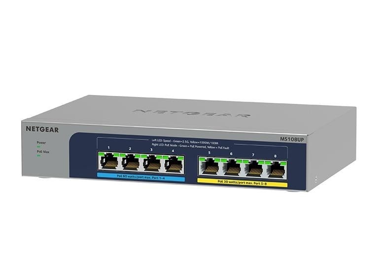 NETGEAR NETGEAR MS108UP Non gestito 2.5G Ethernet (100/1000/2500) Supporto Power over Ethernet (PoE) - RETI | TecnoCARE.net Sabaudia, Latina, Terracina, San Felice Circeo e Pontinia