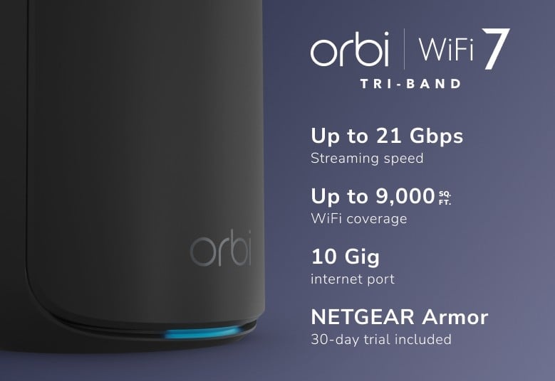 NETGEAR Netgear RBE873B BE21000 Mesh WiFi 7 System Black 3-pack - RETI | TecnoCARE.net Sabaudia, Latina, Terracina, San Felice Circeo e Pontinia
