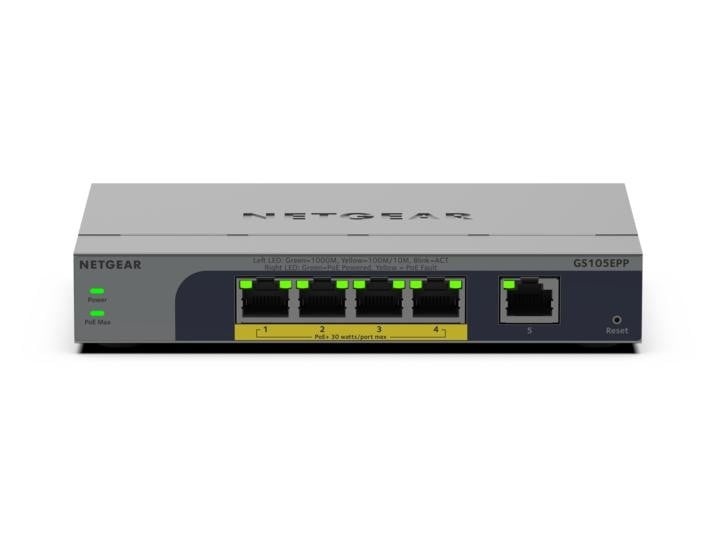 NETGEAR NETGEAR GS105EPP Non gestito Gigabit Ethernet (10/100/1000) Supporto Power over Ethernet (PoE) Montaggio da desktop/parete Grigio - RETI | TecnoCARE.net Sabaudia, Latina, Terracina, San Felice Circeo e Pontinia