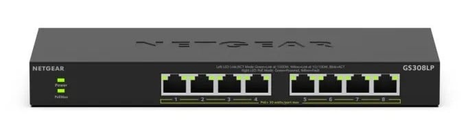 NETGEAR NETGEAR GS308LP Non gestito Gigabit Ethernet (10/100/1000) Supporto Power over Ethernet (PoE) Desktop Nero - RETI | TecnoCARE.net Sabaudia, Latina, Terracina, San Felice Circeo e Pontinia