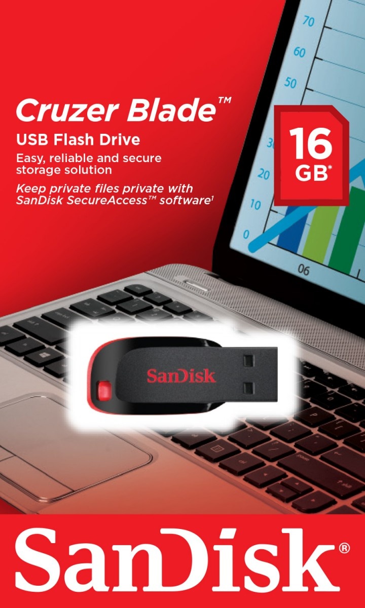 SANDISK SanDisk Cruzer Blade unità flash USB 16 GB USB tipo A 2.0 Nero, Rosso - SUPPORTI PER LA MEMORIZZAZIONE | TecnoCARE.net Sabaudia, Latina, Terracina, San Felice Circeo e Pontinia