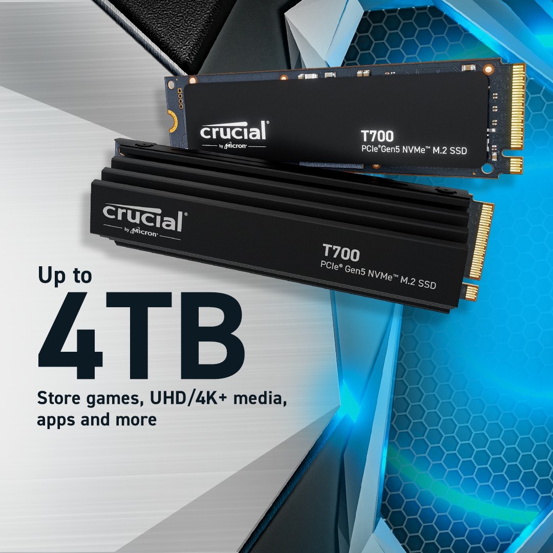 CRUCIAL Crucial T700 4 TB M.2 PCI Express 5.0 NVMe - SUPPORTI PER LA MEMORIZZAZIONE | TecnoCARE.net Sabaudia, Latina, Terracina, San Felice Circeo e Pontinia