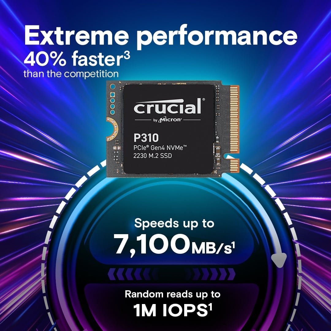 CRUCIAL Crucial P310 1TB PCIe Gen4 NVMe 2230 M.2 SSD - SUPPORTI PER LA MEMORIZZAZIONE | TecnoCARE.net Sabaudia, Latina, Terracina, San Felice Circeo e Pontinia