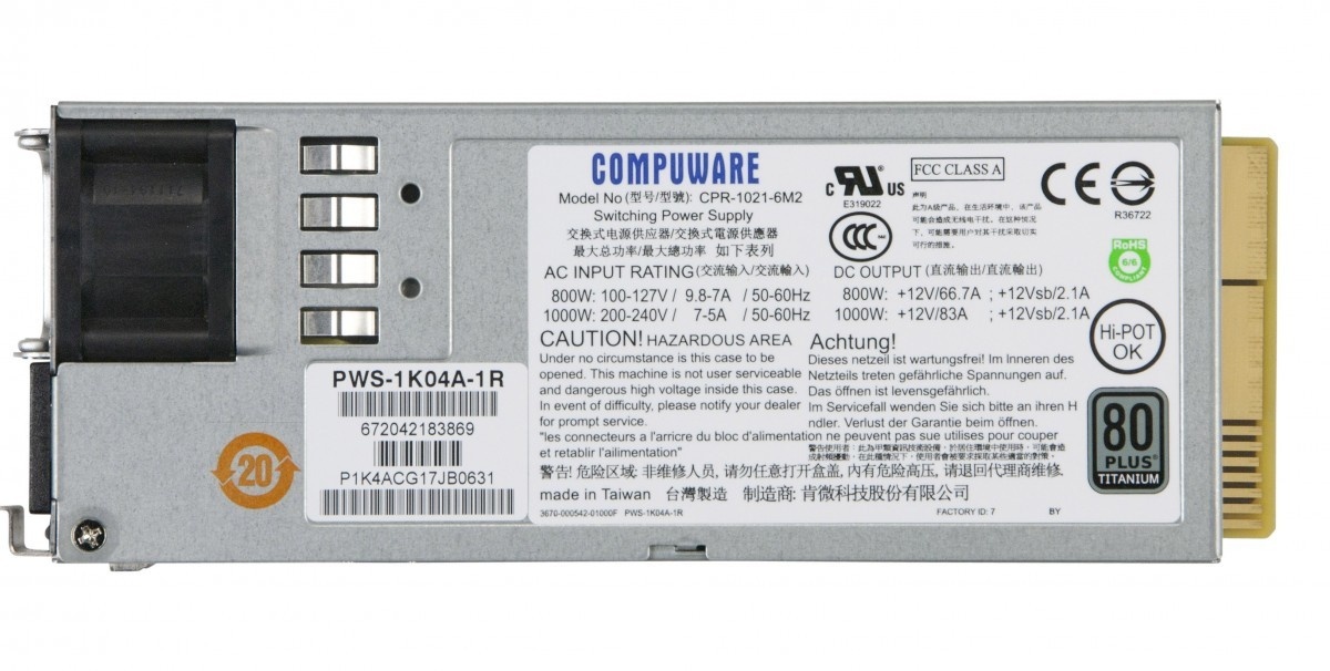 SUPERMICRO Supermicro PWS-1K04A-1R alimentatore per computer 800 W 1U Metallico - BATTERIE E ALIMENTATORI | TecnoCARE.net Sabaudia, Latina, Terracina, San Felice Circeo e Pontinia
