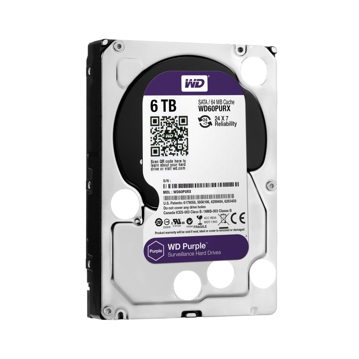 WESTERN DIGITAL Western Digital Purple 6TB WD60PURX - SISTEMI DI SORVEGLIANZA | TecnoCARE.net Sabaudia, Latina, Terracina, San Felice Circeo e Pontinia