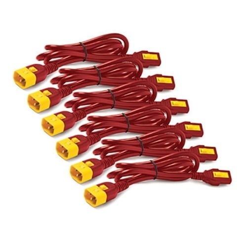 APC BY SCHNEIDER ELECTRIC Kit di cavi di alimentazione (6 pz), con bloccaggio, C13 a C14, 1.8m, Rosso - CAVI PER COMPUTER E PERIFERICHE | TecnoCARE.net Sabaudia, Latina, Terracina, San Felice Circeo e Pontinia