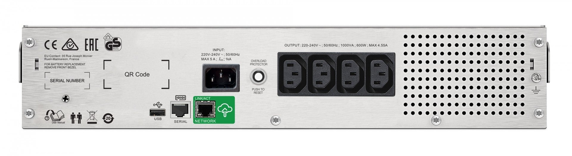 APC BY SCHNEIDER ELECTRIC APC SMC1500I-2UC gruppo di continuità (UPS) A linea interattiva 1,5 kVA 900 W 4 presa(e) AC - BATTERIE E ALIMENTATORI | TecnoCARE.net Sabaudia, Latina, Terracina, San Felice Circeo e Pontinia