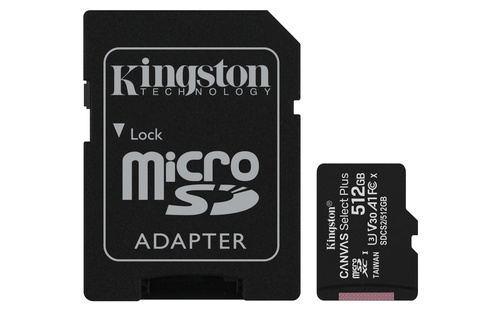 KINGSTON KINGSTON MICRO SDHC 512GB CANVAS SELECT 80R CL10 UHS-I CON ADATTATORE SD - MEMORIE FLASH | TecnoCARE.net Sabaudia, Latina, Terracina, San Felice Circeo e Pontinia