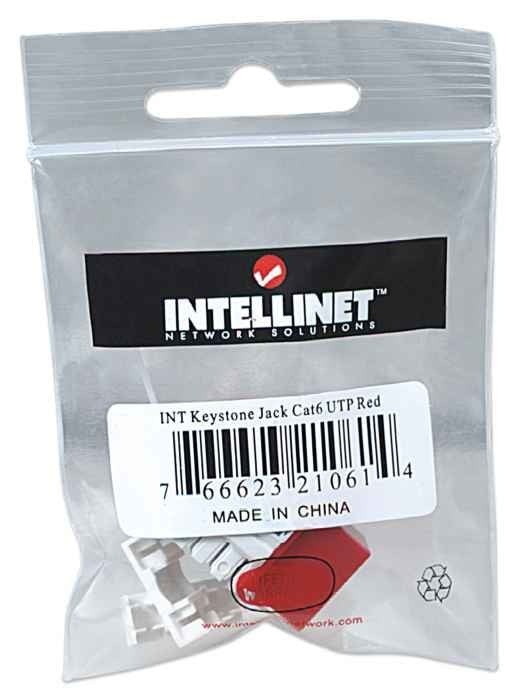 INTELLINET Intellinet 210614 Modulo keystone C6 UTP rosso - DISPOSITIVI E ACCESSORI DI CABLAGGIO | TecnoCARE.net Sabaudia, Latina, Terracina, San Felice Circeo e Pontinia
