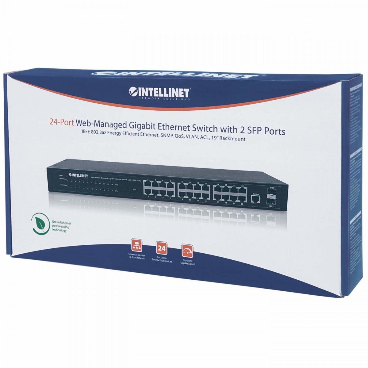 INTELLINET Intellinet 560917 switch di rete Gestito Gigabit Ethernet (10/100/1000) 1U Nero - RETI | TecnoCARE.net Sabaudia, Latina, Terracina, San Felice Circeo e Pontinia