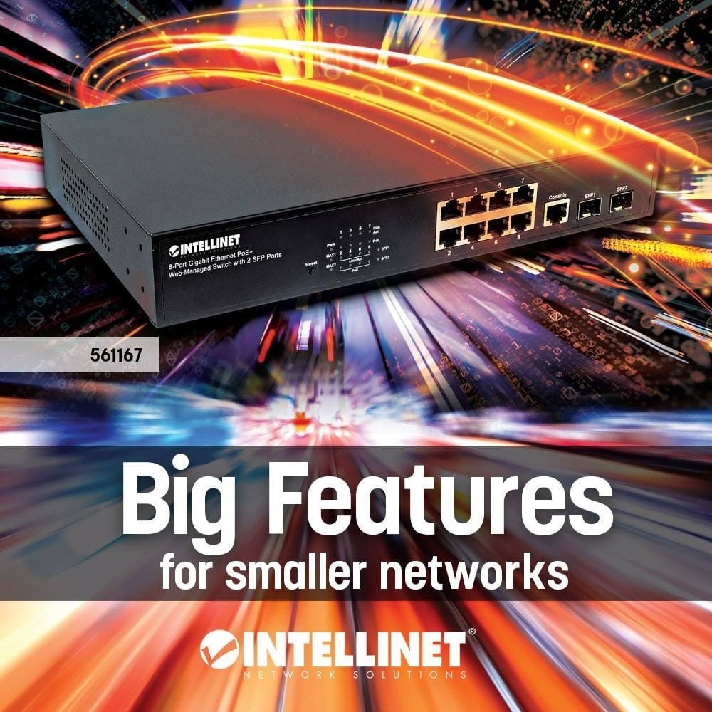 INTELLINET Intellinet 561167 switch di rete Gestito Gigabit Ethernet (10/100/1000) Supporto Power over Ethernet (PoE) Nero - RETI | TecnoCARE.net Sabaudia, Latina, Terracina, San Felice Circeo e Pontinia