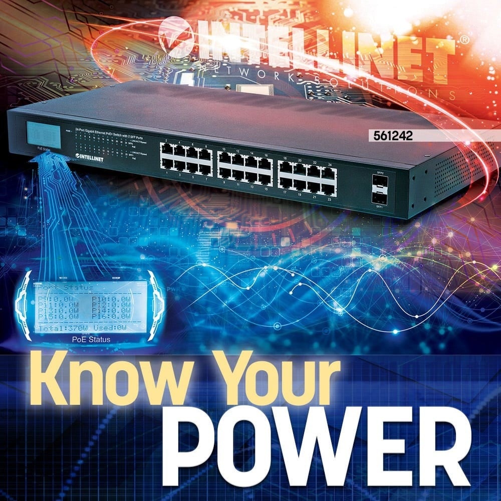 INTELLINET Intellinet 561242 switch di rete Non gestito Gigabit Ethernet (10/100/1000) Supporto Power over Ethernet (PoE) 1U Nero - RETI | TecnoCARE.net Sabaudia, Latina, Terracina, San Felice Circeo e Pontinia