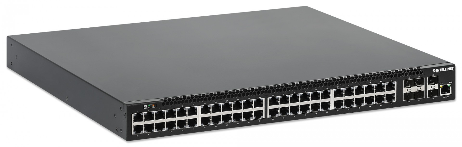 INTELLINET Intellinet 562041 switch di rete Gestito L3 Gigabit Ethernet (10/100/1000) Supporto Power over Ethernet (PoE) Nero - RETI | TecnoCARE.net Sabaudia, Latina, Terracina, San Felice Circeo e Pontinia